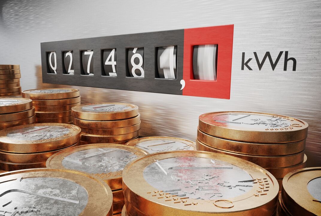 KW skaitītājs pret monētām